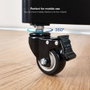 TOOQ FSM02-B Soporte de suelo eléctrico con ruedas para TV de 55 a 100 pulgadas, hasta 120 kg, ajuste de altura motorizado con mando a distancia